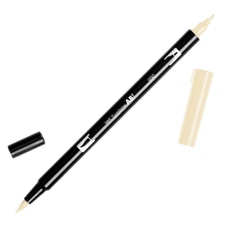 Tombow 56617 Dual Brush Pen Art Marker, 990 - Light Sand, 1-Pack. Blendable, Brush and Fine Tip Marker - Image 1